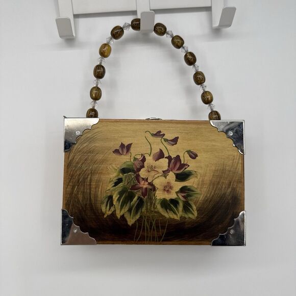 NYC Cigar Box Novelty Purse Bag Beaded Skyline Funky Style - Picture 4 of 12